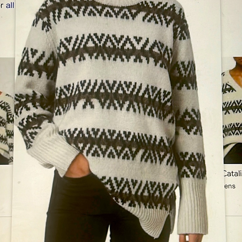 NWT All Saints Catalina Jumper Color Ecru/Silver Size Lrg